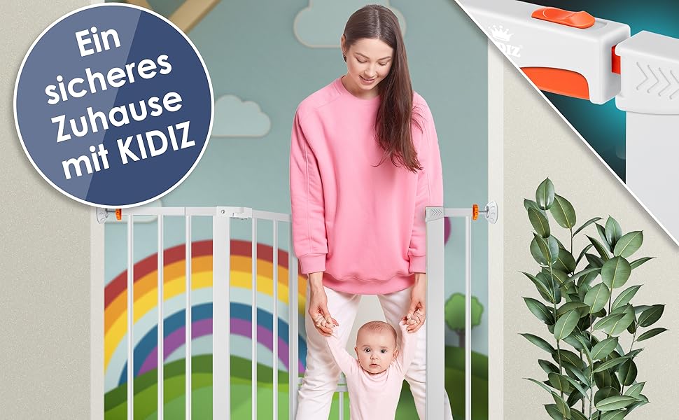 Захист для воріт KIDIZ®: сітка-захист для дітей, собак та котів, без свердління, розширювана, похила, оранжева (102-115 см)