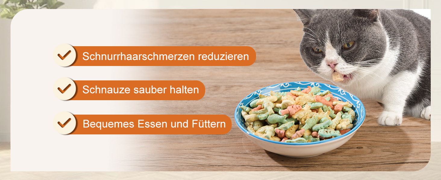 Набори мисок для котів з кераміки Katzennäpfe - 6 шт. Миски для корму котів, широкі та плоскі, місткістю 250 мл, білий колір, стиль мінімалізм, безпечні для мікрохвильовки та мийки