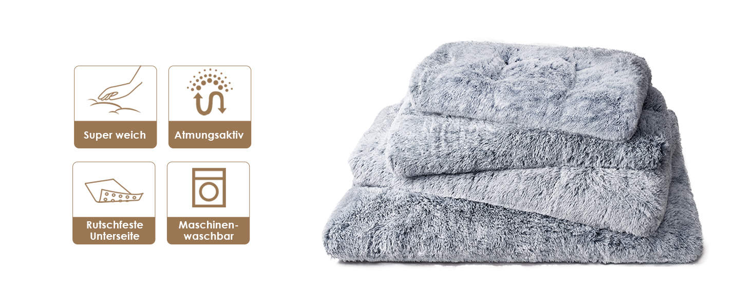 М'яке ліжко для собак EHEYCIGA, великий розмір XL, 105x70 см, сіре, знімний чохол, неслизька підкладка