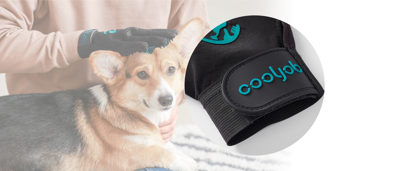 Рукавички для догляду за шерстю COOLJOB, рукавички-щітка для миття тварин, делікатна рукавичка з функцією видалення ковтунів, рукавички для видалення шерсті котів, собак, коней, кроликів (розмір M-L)
