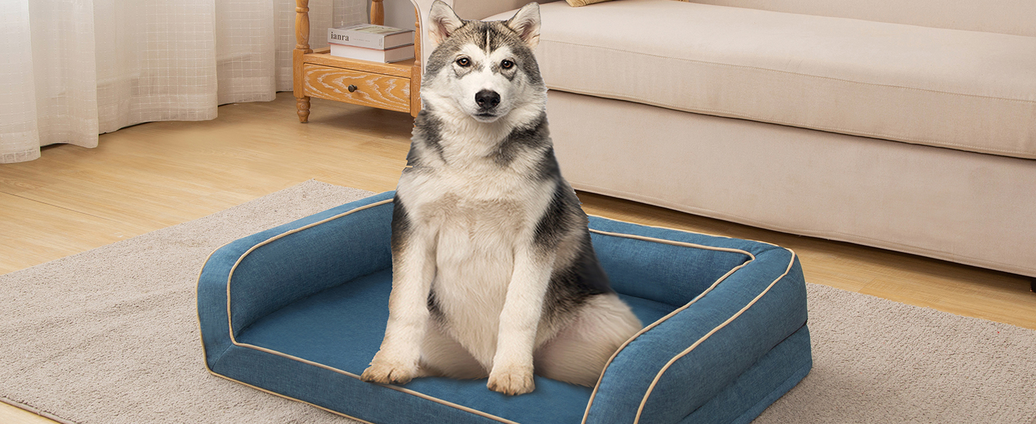 Ортопедичне ліжко для собак XL, 111x86x25 см, Memory Foam, водовідштовхувальне, сірого кольору