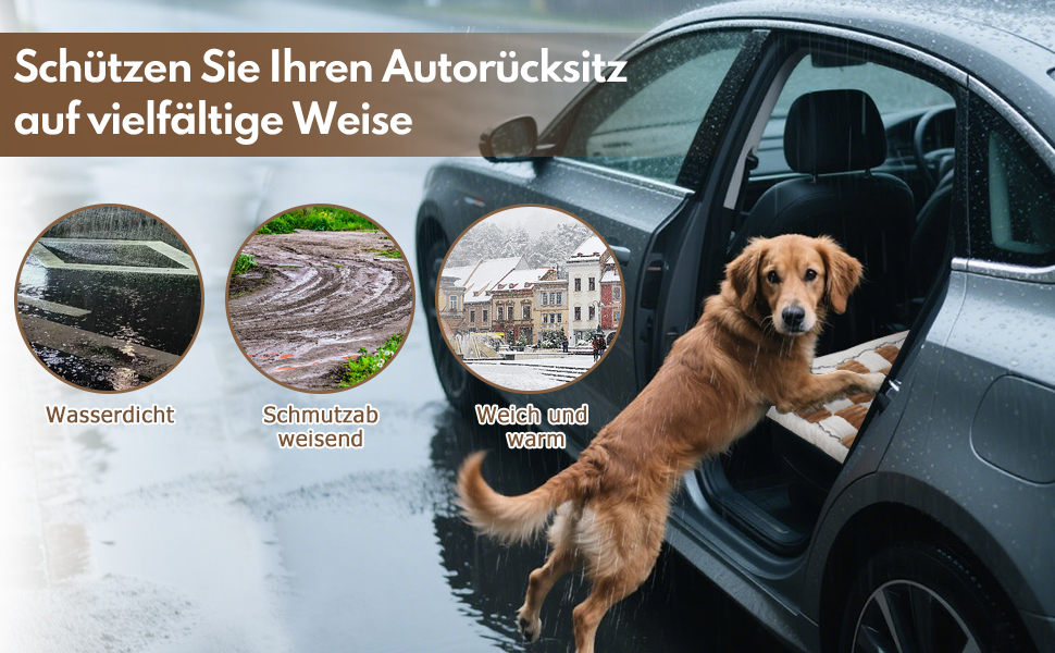 Килимок для собак у машину: водонепроникний, антиковзаючий, універсальний. Підходить для автомобіля, дивану та відпочинку на природі (світло-коричневий)