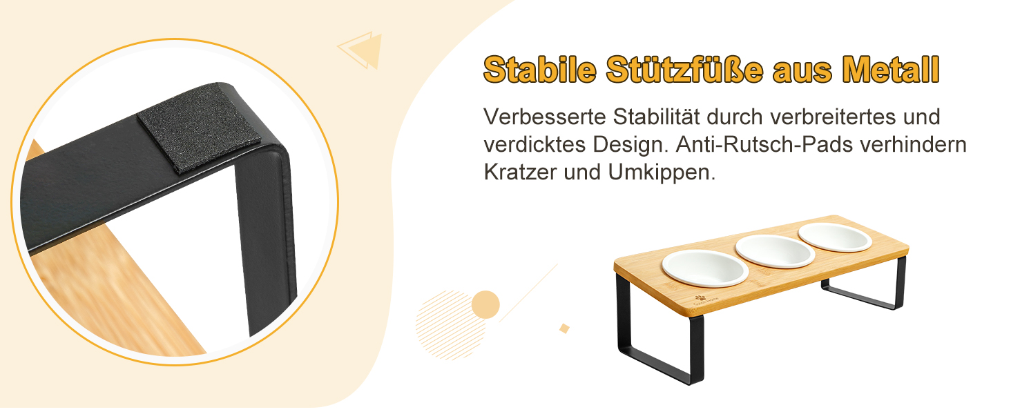 Набір мисок для котів GUUSII HOME: 6 мисок, кераміка, піднята годівниця, анти-блювотна, жовтий колір