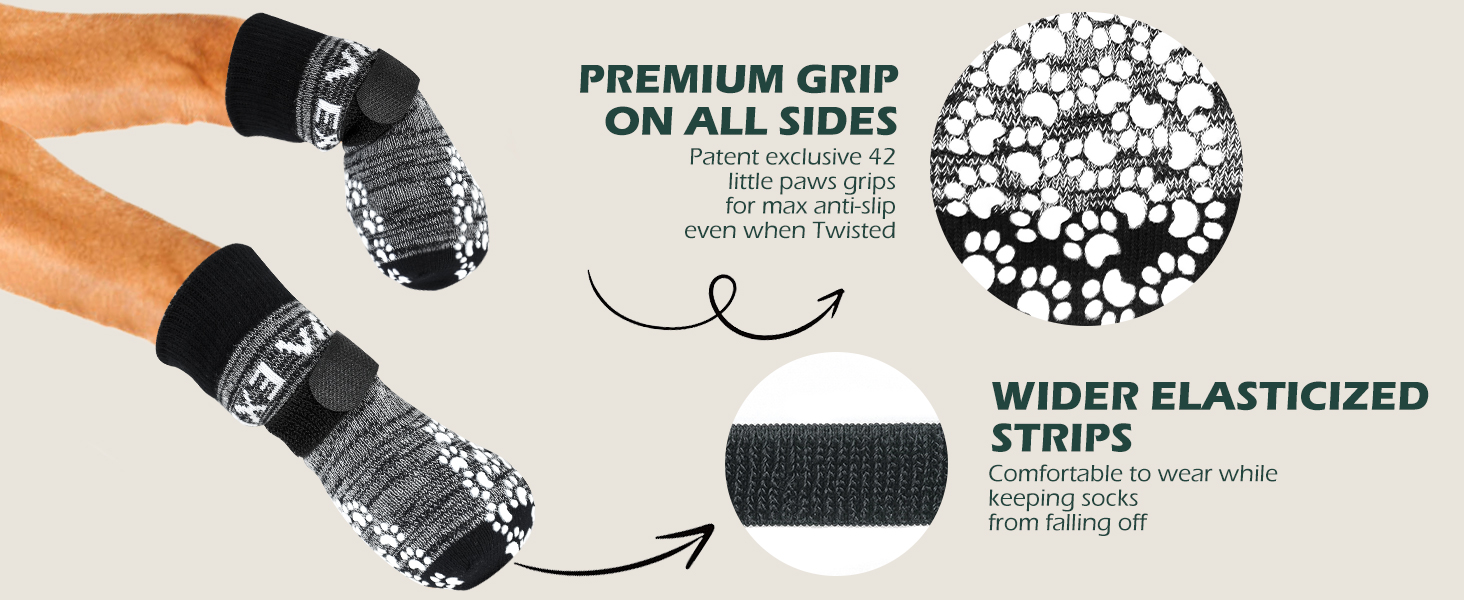 Шкарпетки для собак EXPAWLORER: антиковзаючі, захист лап, для гарячих доріг, контроль зчеплення, 6 шт. (X-small, Росаграу)