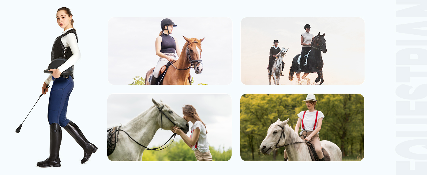 Легінси для їзди верхи FitsT4 з силіконовим покриттям, кишенею для телефону та петлями для ременя - чорний, розмір S