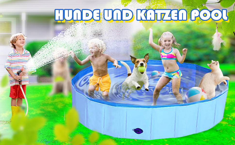 Складаний басейн для собак і котів XL 160×30 см, водонепроникний, протиковзкий, міцний, для дому та саду
