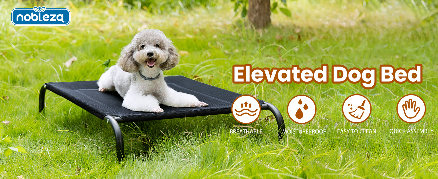 Зручне лежанка для собак Nobleza Hundeliege Outdoor, великий розмір, для вулиці та кемпінгу, з піднятим бортиком, чорний, 105x80x20 см (124x90x20 см)