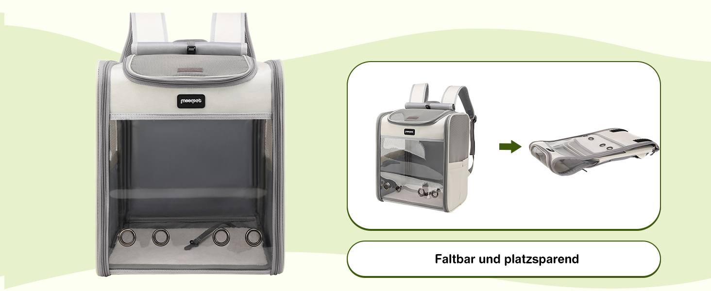 Рюкзак для котів великих порід ALLSOPETS, складаний рюкзак для собак та котів, дихаюча переноска для подорожей, прогулянок та походів (димно-зелений)