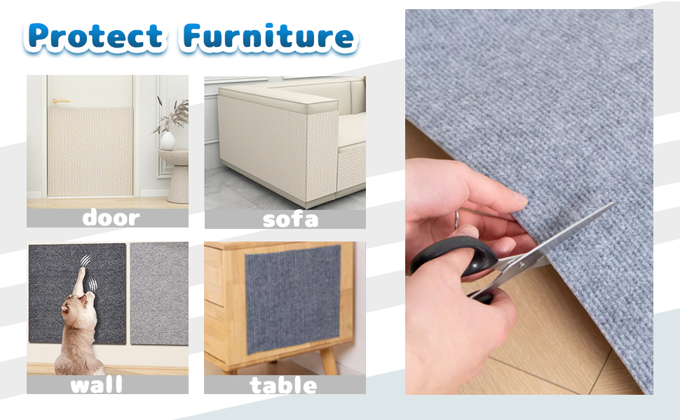 Килимок для котів з клейкою основою, когтеточка, когтедерма для стін, килимок для дряпання, захист меблів від котів (Бежевий, 60x100 см)