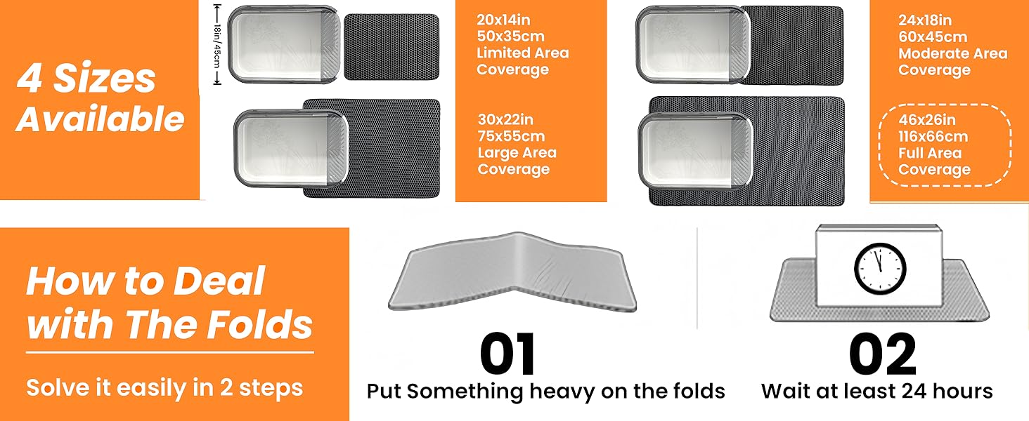 Килимок для котячого туалету Petinstinct, XXL, 116x66 см, чорний, двошаровий, бджолиний дизайн