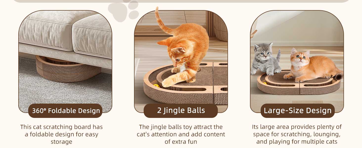 Nobleza Драбина-кіготь для котів велика 2-в-1, розкладна з іграшкою-м'ячиком та котячою м'ятою - високоякісна XXL драбина-кіготь для кількох котів, 60x40 см