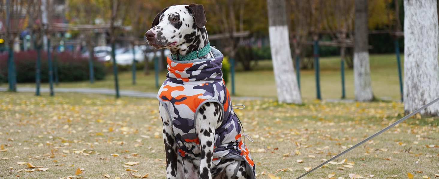 Водонепроникний зимовий одяг для собак, теплий куртка для собак з отвором для шлейки, для малих, середніх та великих собак, військовий камуфляж, з світловідбиваючими смугами, блискавка, XL
