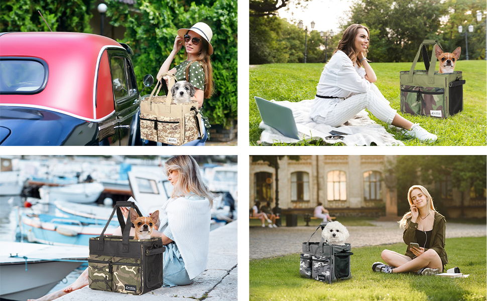 Транспортна сумка для котів та собак Galatée Tragetasche, сіра, складана, схвалена авіакомпаніями