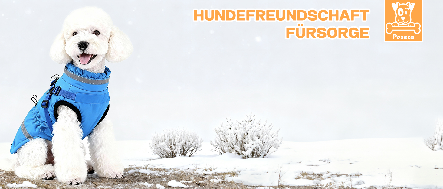 Тепла зимова куртка для собак з повним об'ємом, водонепроникна жилетка з нагрудником, підходить для цуценят, синього кольору