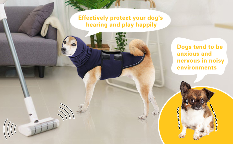 Заспокійливий одяг для собак Yanmucy 2 в 1: куртка для зменшення тривоги з капюшоном та захистом вух. Ідеально для собак, які бояться феєрверків та грози (зелений, M)