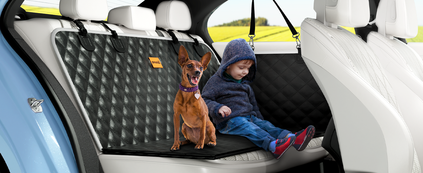 Захист для автосидіння PeCute: водонепроникний, з екошкіри, для собак, чорного кольору