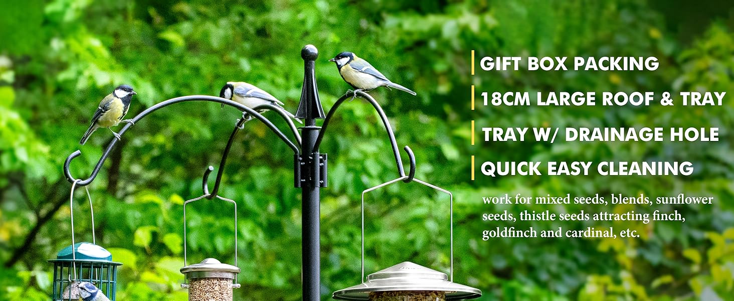 Годівниця для птахів iBorn, Металева годівниця-будиночок, Зелений колір, 18 см, для цілорічного годування, 6 отворів