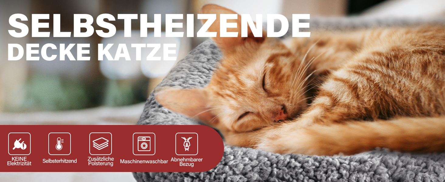 Самогріюча котяча лежанка Mora Pets: тепла, м'яка, 52x58 см, сіра