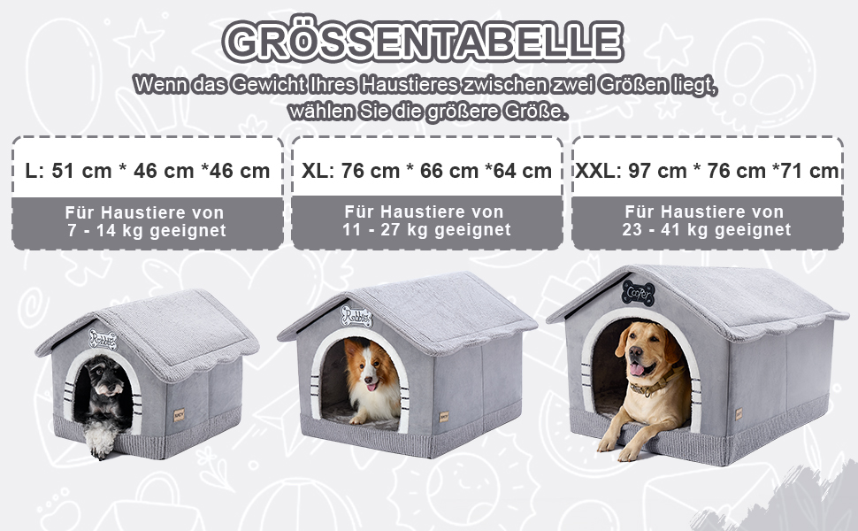 Будинок для собак Jiupety, XL, 51x46x46 см, сірий - затишний лежак для собак вагою 7-14 кг, підходить для дому