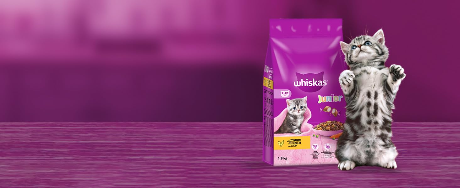 Сухий корм для дорослих котів Whiskas з тунцем, 7 кг (набір з 3 пакувань по 3.8 кг)