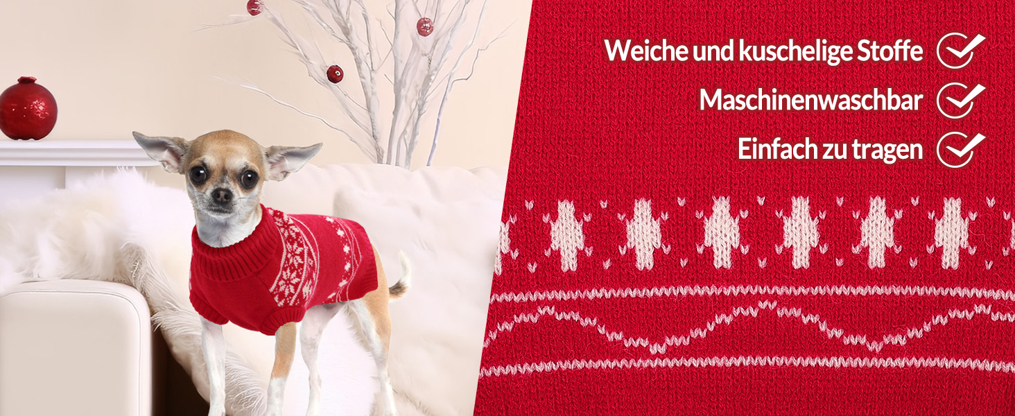 Пуловер для собак на Різдво, великі породи, з рожевим горлом, з малюнком сніжинок, для собак, різдвяний костюм, L, обхват грудей 53 см, червоний