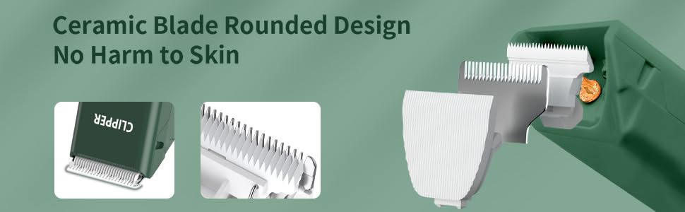 Професійний набір для догляду за шерстю домашніх тварин Cussity, водонепроникний, перезаряджається, для цуценят, кроликів, котів, зелений