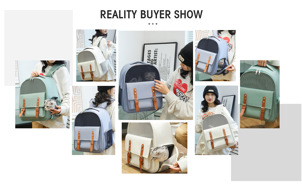 Рюкзак для собак та котів PETCUTE до 8 кг, з внутрішньою страхувальною лінією, дихаючий, з вікном, знімний килимок, блакитний