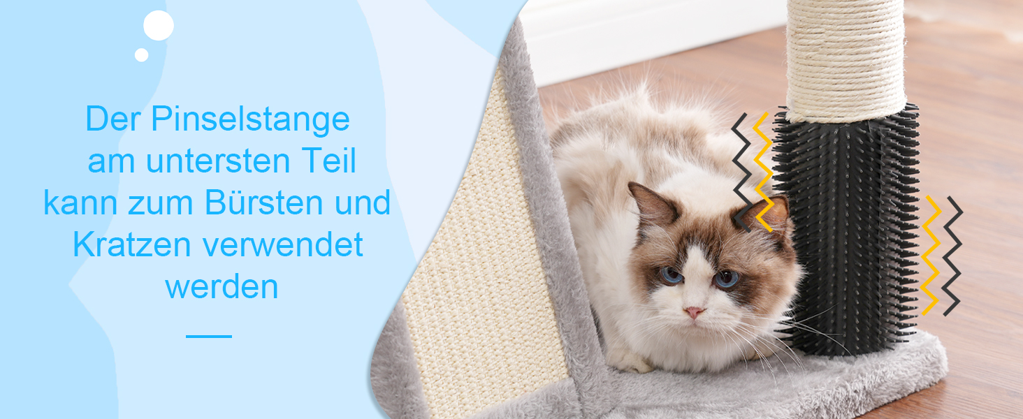 Котячий будиночок Hey-brother Kratzbaum: регульований котячий комплекс 250-280 см, до стелі, для великих котів, з гніздом, сірий, 0MPJ091W