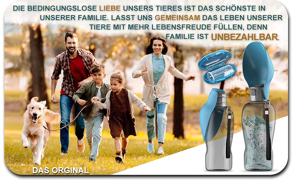 Набір для собак 2 шт: велика складана пляшка для води 800 мл та щітка для зубів | Пляшка для собак преміум-якість, блакитна, 800 мл