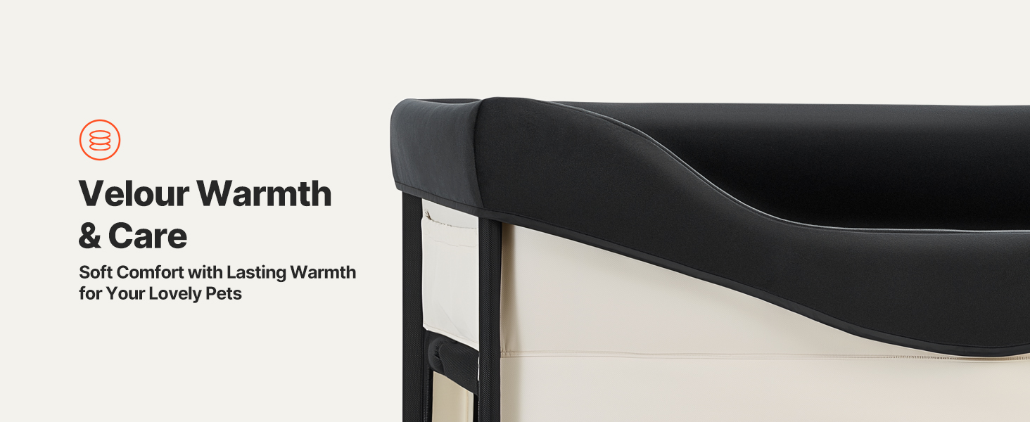 Підвищене ліжко для домашніх тварин VEVOR (XL), складне ліжко для собак з тканини 600D Oxford та голландського оксамиту, портативне дитяче ліжко з колесами та боковими кишенями, бежеве