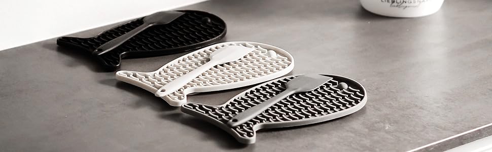 Набір Schleckmatten для котів Minty&Marla® | Льо́лкі-маті для котів | Повільний годівник для котів | Силіконова льолкі-маті для котів | Набір бежевого кольору