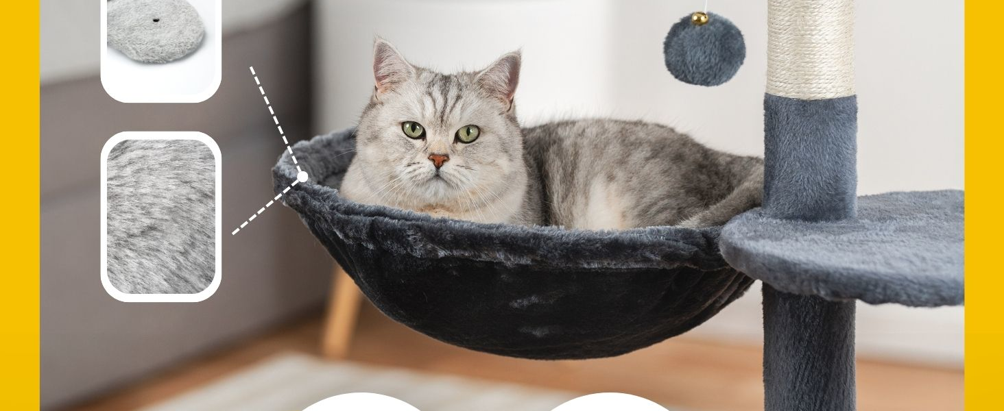 Крісло-гніздо для кота з м'якого плюшу на котячий будиночок, Ø 40 см, глибина 25 см, зручне ліжко для будь-якого котячого будиночка з різьбленням M8, міцний металевий каркас для котів будь-якого розміру, світло-сірий