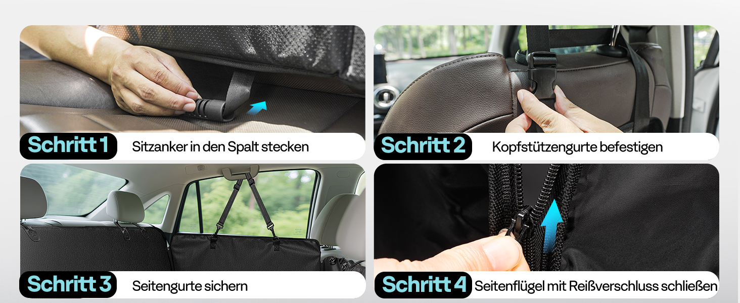 Захист для автосидіння собаки MellowMates: водонепроникний, антикіготок, з боковими захистами та оглядовим вікном. Підходить для SUV та мінівенів.