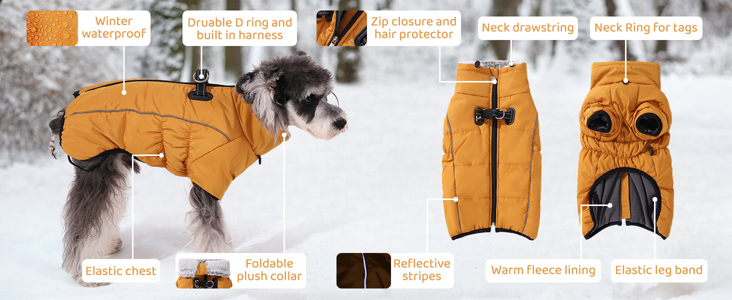 Зимовий теплий одяг для собак середніх порід: тепла жилетка з флісу, водонепроникний зимовий костюм, вітрозахисна куртка. Чорний колір.