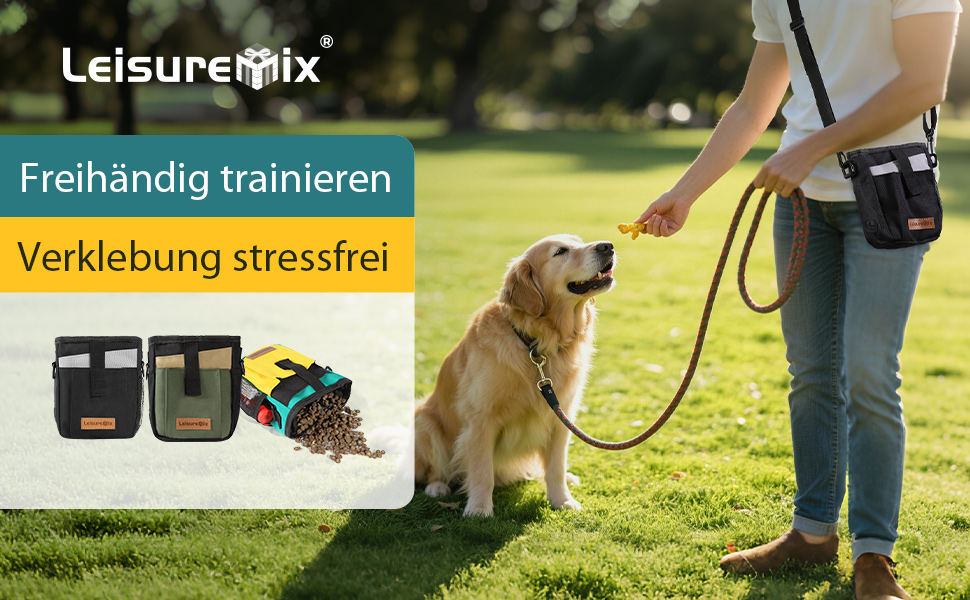 Сумка для ласощів для собак Leckerlitasche, поясна сумка для прогулянок, водонепроникна, чорна та зелена