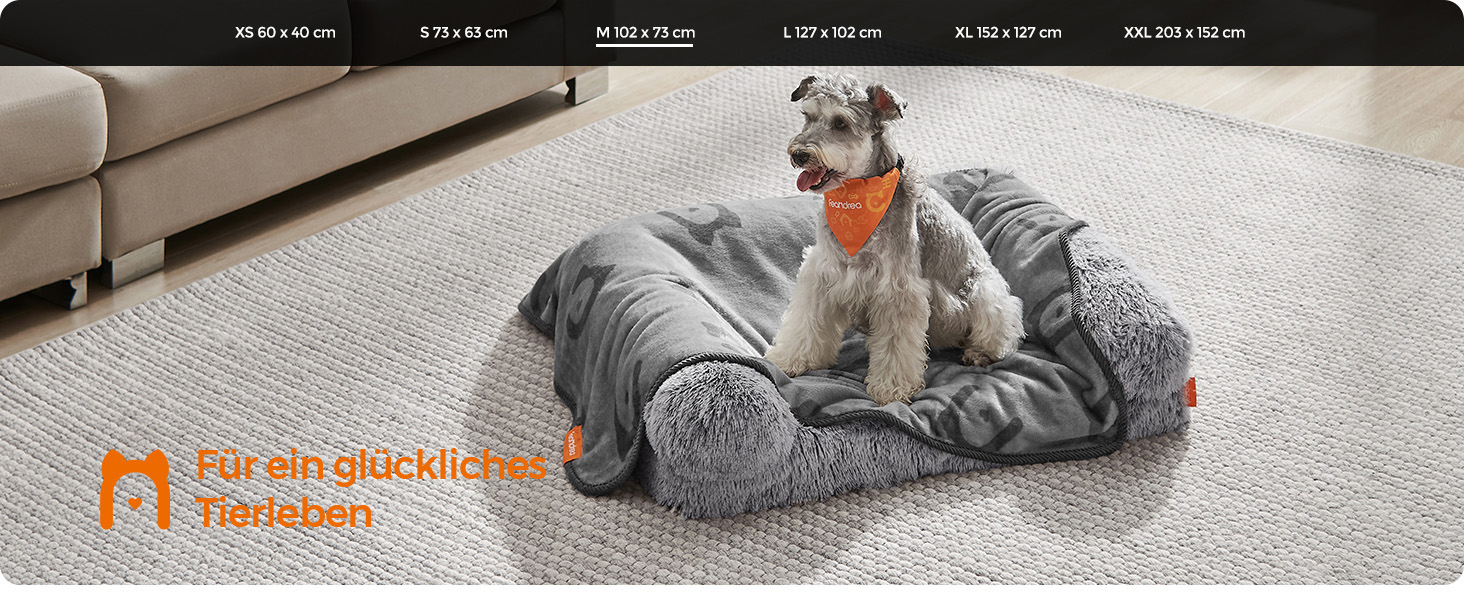 Набір з 3-х ковдр для собак Feandrea, 152 x 127 см, фланель, сірий, для великих і середніх собак, захист дивану