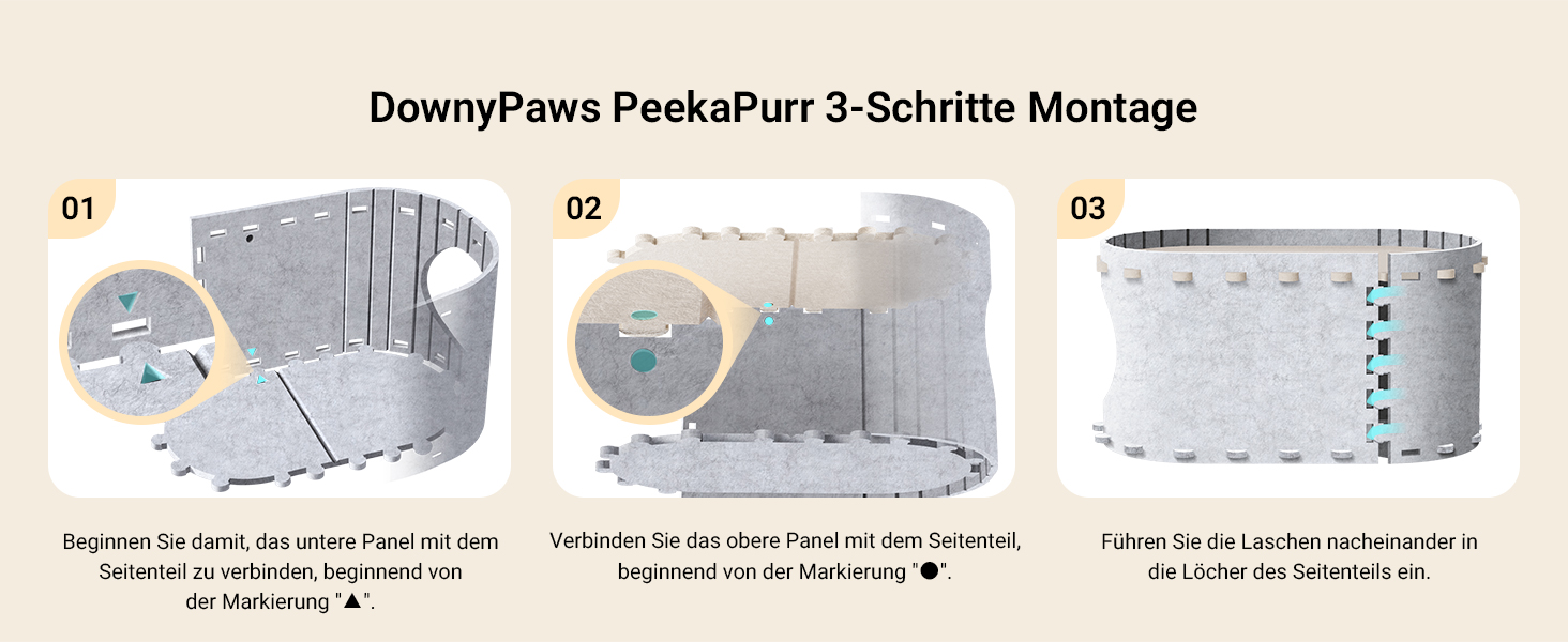 Кігтеточка-будиночок для котів DownyPaws з фетру, 2-ярусна, 50x33x50 см, для ігор та відпочинку, теплий дизайн, захист кігтів, білий