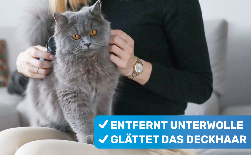 Бурштук для котів та собак з коротким хутром BluePet: видаляє відмерле волосся та підшерсток | Розмір M (66 мм)