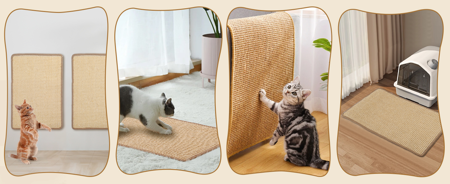 Килимок для дряпання котів Nobleza 2 шт. з сизалю, 60 x 40 см. Захист від подряпин меблів