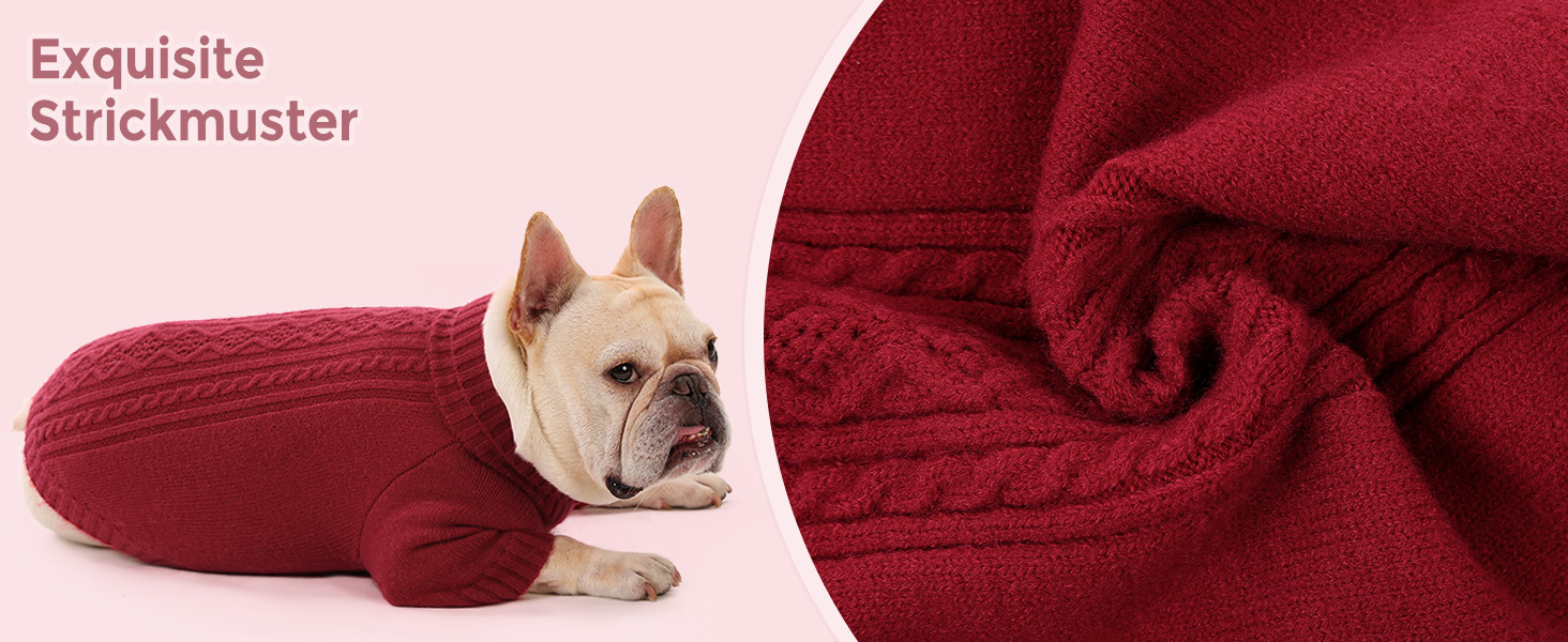 Теплий в'язаний пуловер для собак з коміром-горловиною. Підходить для маленьких, середніх собак, цуценят та котів. Колір: червоний