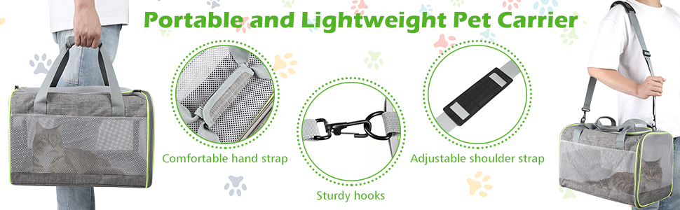 Транспортний бокс для котів Lannvan, до 6,5 кг, чорний (45x30x30 см)