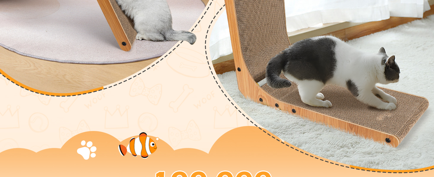 Котячий будиночок-кіготь Nobleza: кутовий, 60 см, з іграшкою, з гофрокартону