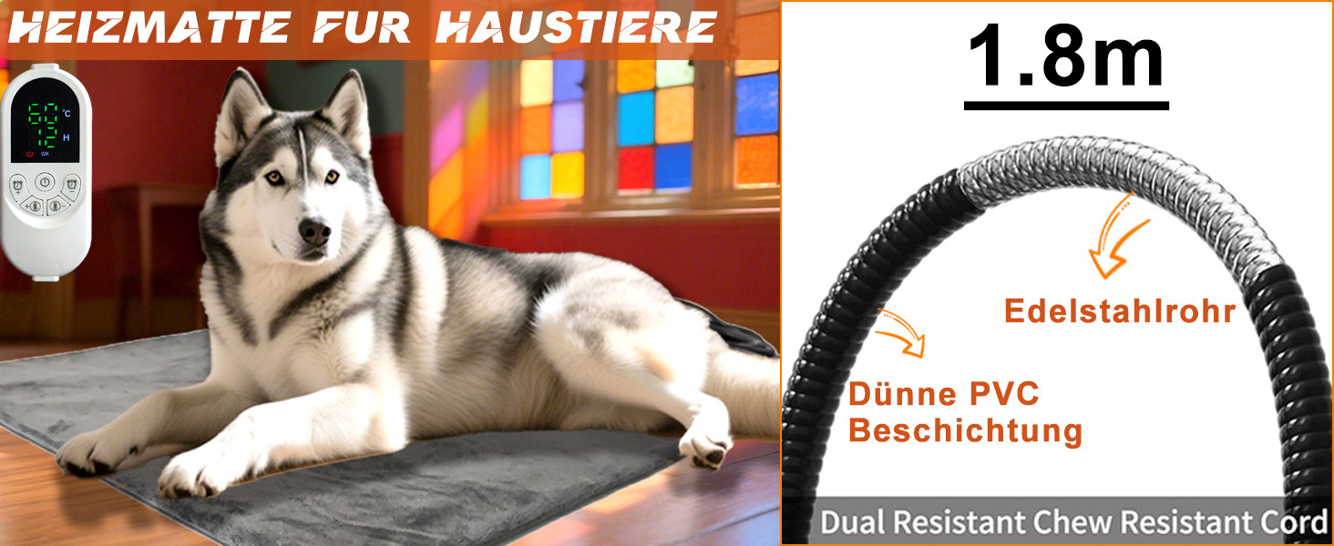 Килимок грілка для тварин 70x45 см: великі собаки, коти, анти-гризучий, з регулюванням температури