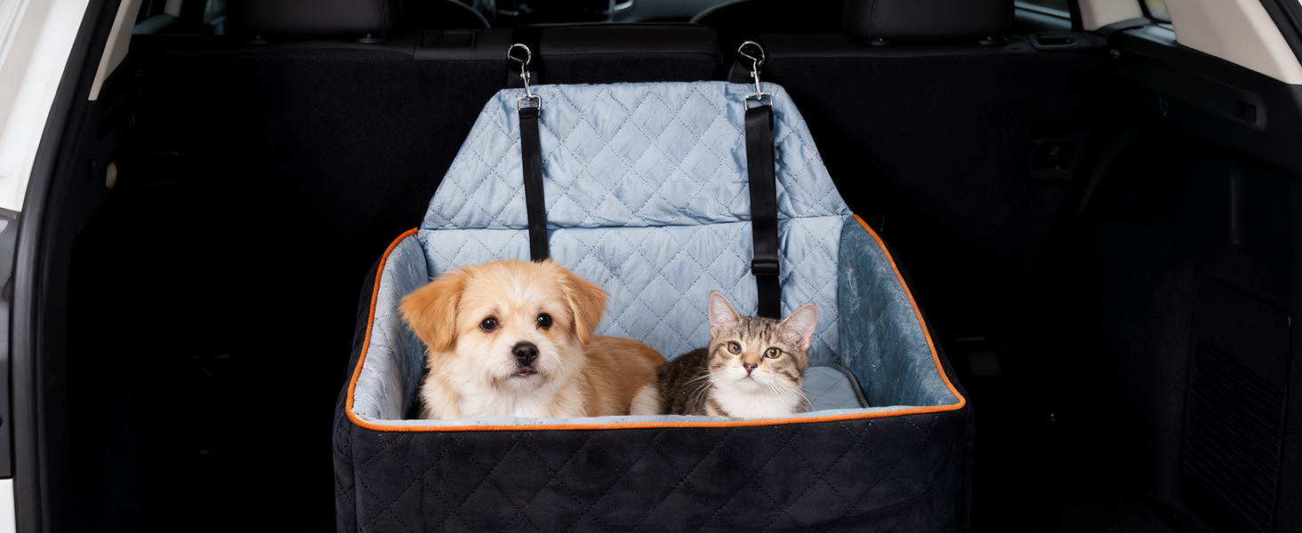 Автокрісло для собак великих та середніх порід до 45 кг, знімне та миється, з безпечними лініями та антиковзною основою для заднього сидіння автомобіля