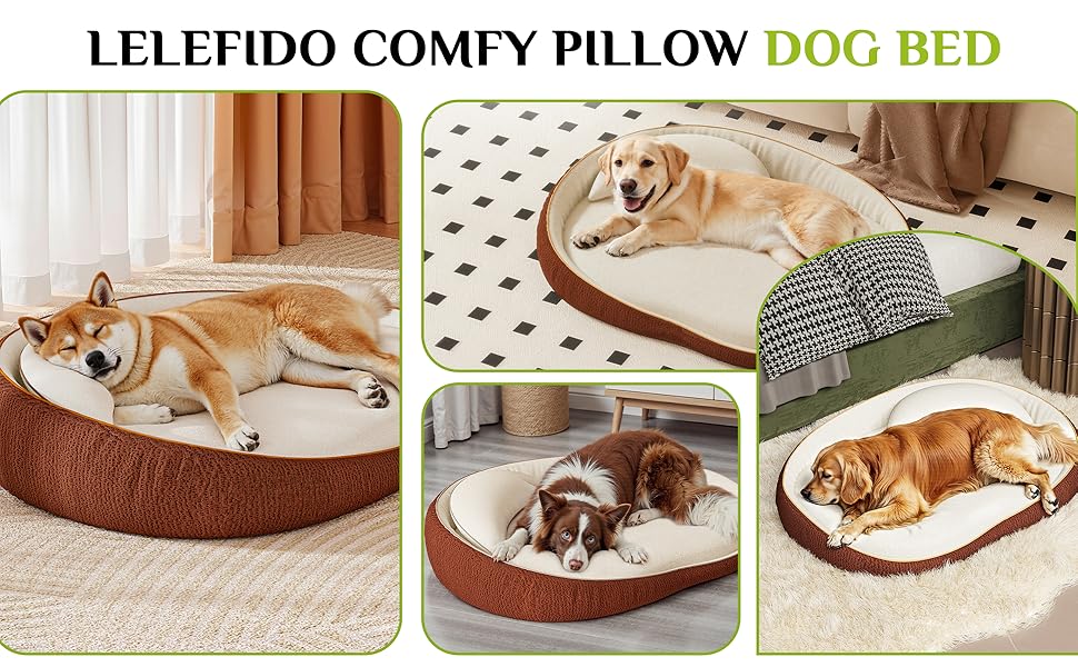 Ортопедичне собаче ліжко XXL з подушкою – комфортне собаче ліжко-софа з піною з пам'яті, знімний та пральний чохол – для великих собак, міцне та затишне, помаранчеве