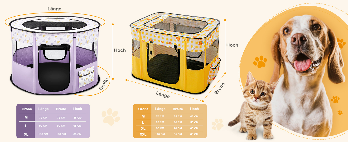 Портативний вольєр для цуценят та котів ALLSOPETS, XXL, для дому, вулиці, подорожей, з сумкою