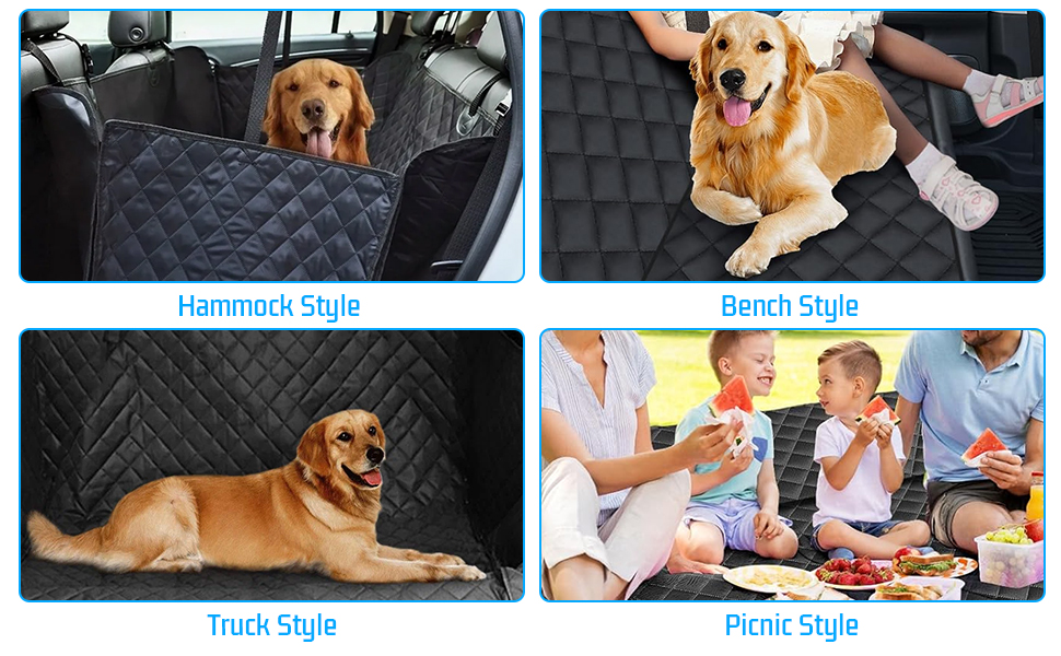 Захисний килимок для собак у машину Amexo, 137x147 см, чорний. Захист заднього сидіння, водовідштовхувальний, стійкий до подряпин, з віконцем.