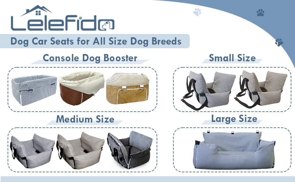 Автокрісло для собак - автокрісло-бустер для маленьких та середніх собак до 18 кг, з ременем безпеки та кишенями для зберігання, миється, антиковзаюча підставка (смугастий морський колір), 30x20.5 дюймів