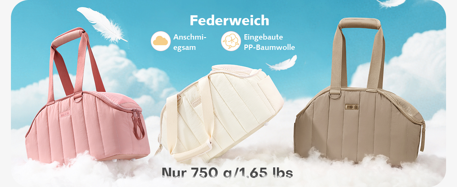 Транспортна сумка для собак Pecute, 4 кг, кремового кольору. Легка, складна переноска для собак та котів, ідеальна для подорожей