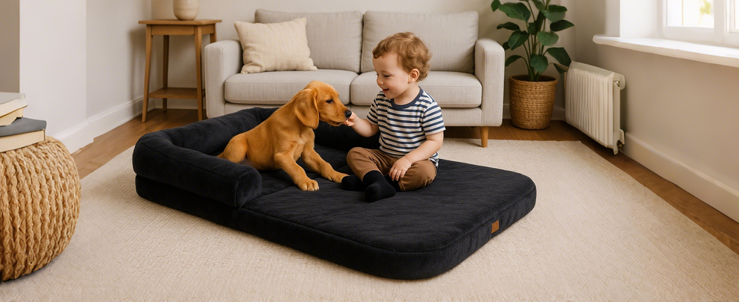 PAWZ Road лежанка для собак великих порід, ортопедична з memory foam, XL 138 см, знімний чохол